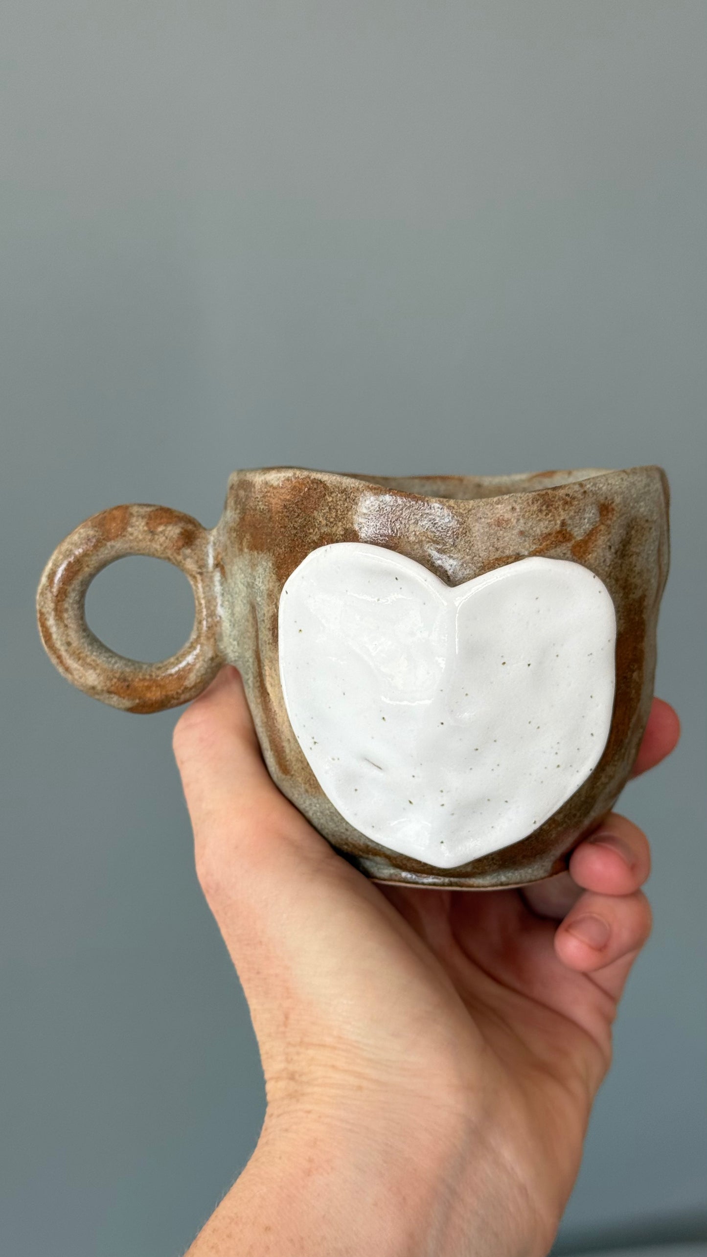 Cana Ceramica Cappuccino White Heart
