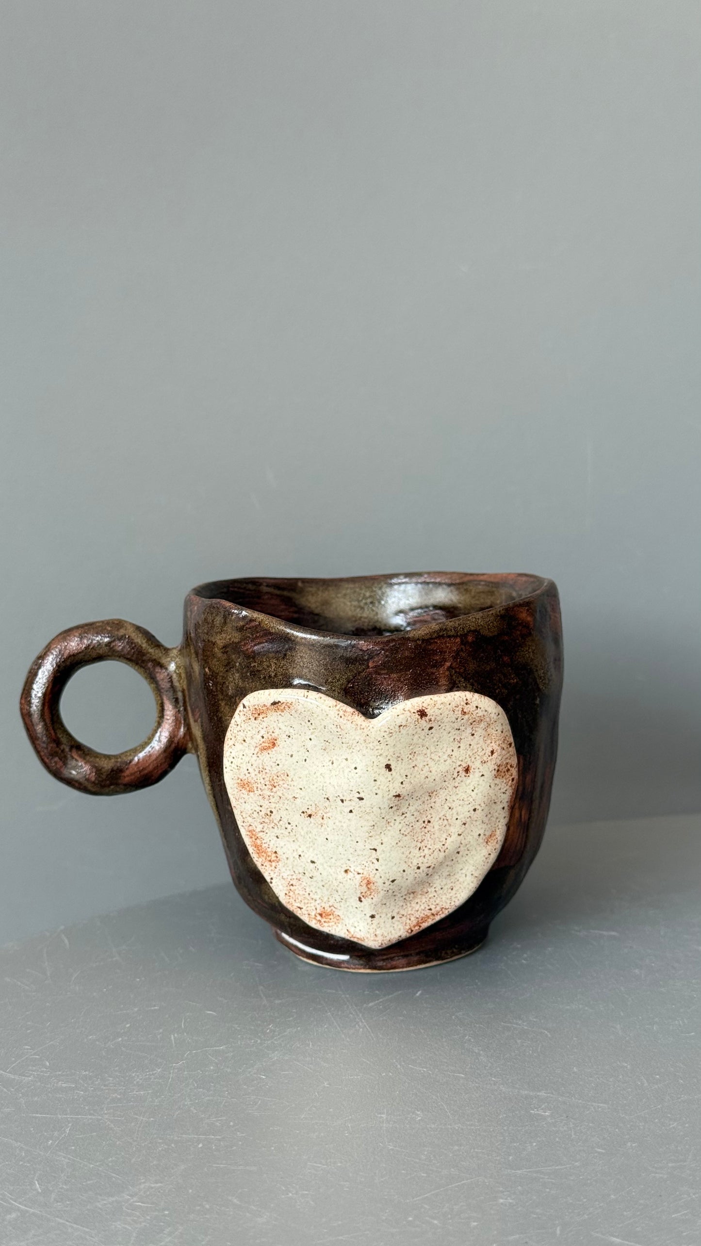 Cana Ceramica Cappuccino Beige Heart