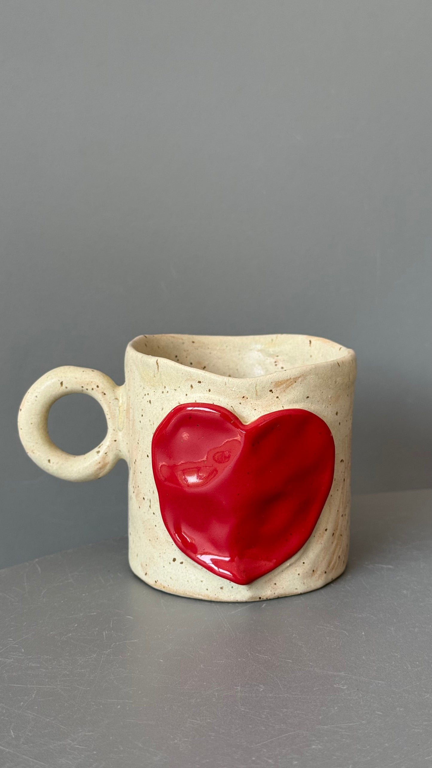 Cana Ceramica Latte Red Heart