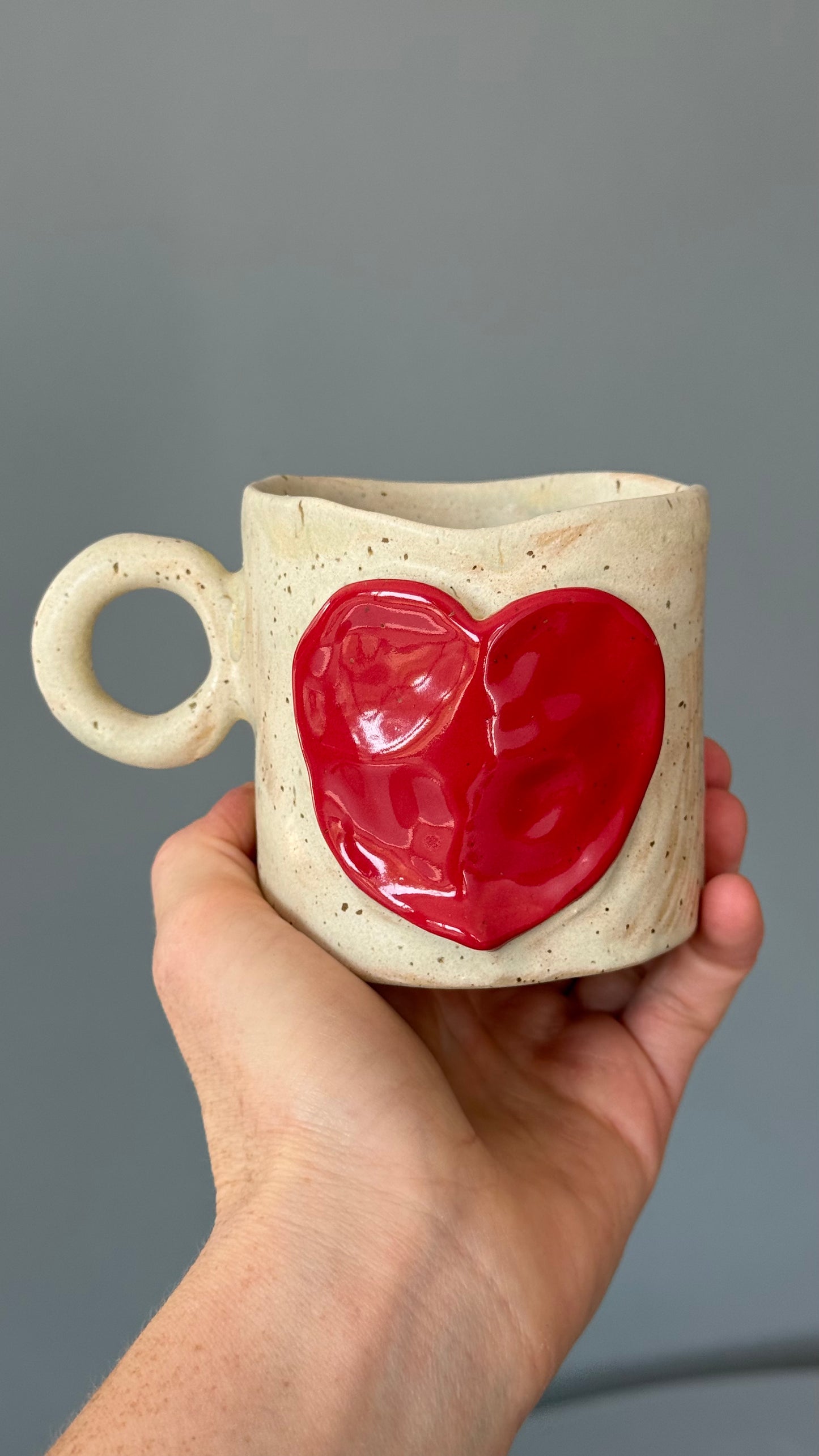 Cana Ceramica Latte Red Heart
