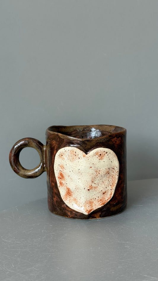 Cana Ceramica Latte Beige Heart
