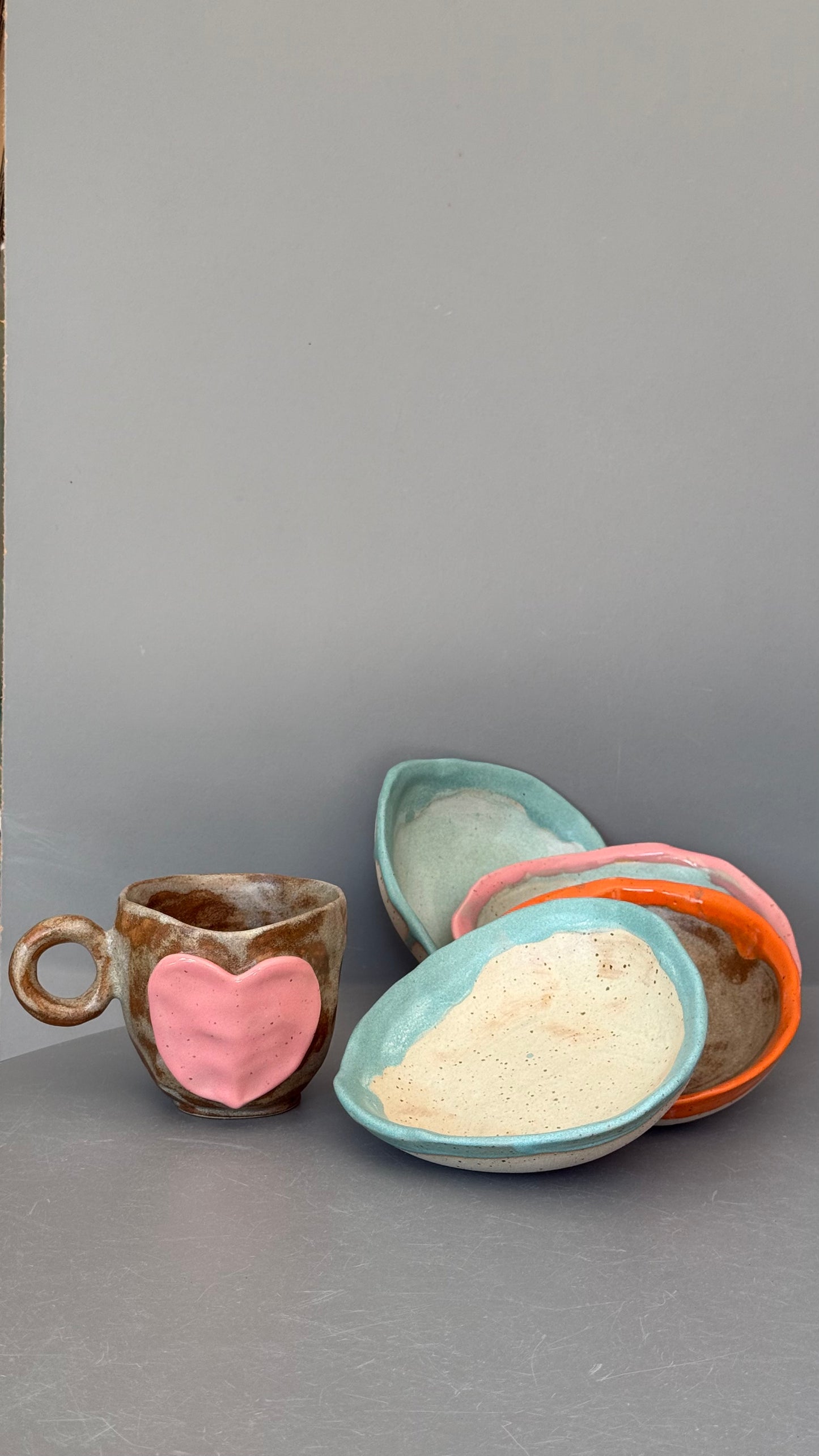 Set 4 boluri din ceramica "Aquarelle"