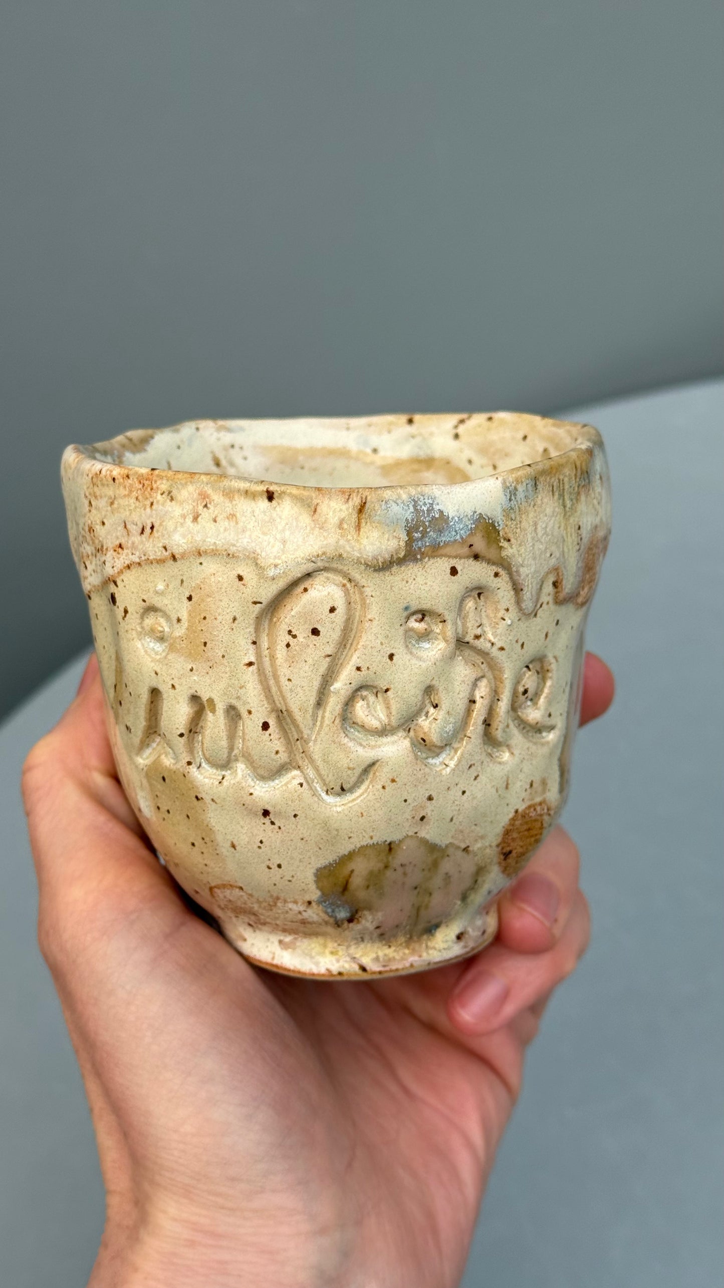 Cana Ceramica Bell cu mesaj "Iubire"
