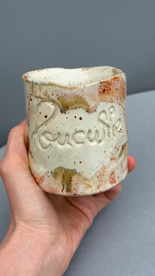 Cana Latte cu mesaj "Bucurie"